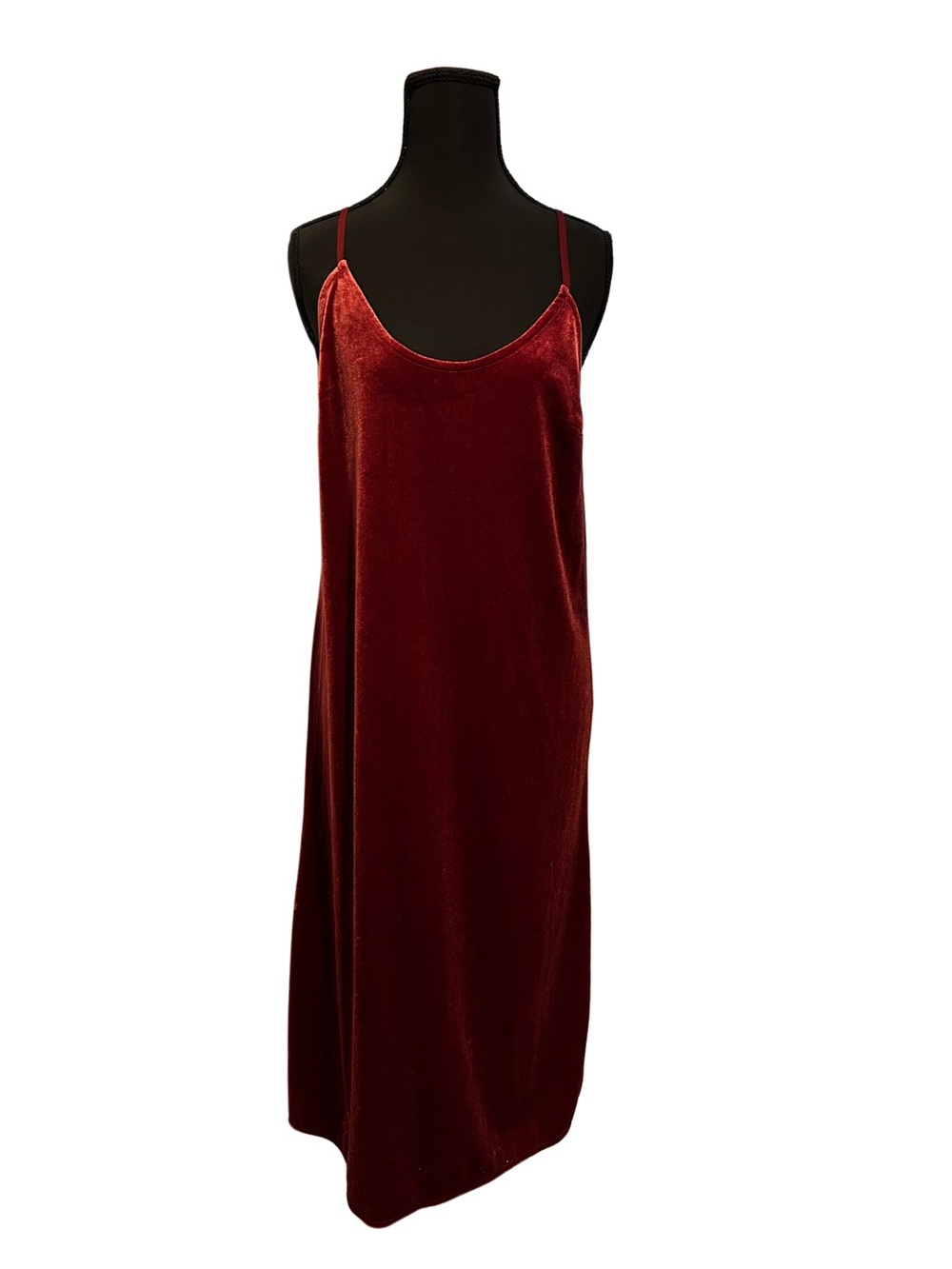 GAP Velvet Slip Dress - Deep Red